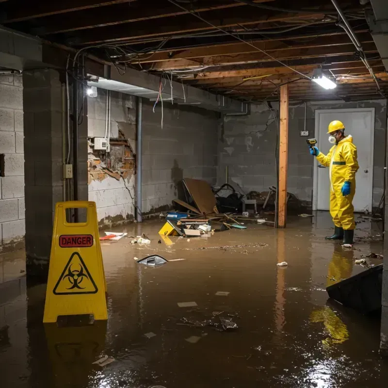 Flooded Basement Electrical Hazard in Stanton, ND Property